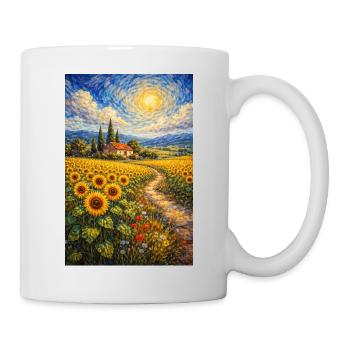 Sonnenblumenweg im Goldfeld - Tasse - Weiß - Rechts