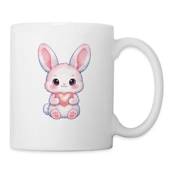 Zarter Hase mit Herzlicht - Tasse - Weiß - Rechts