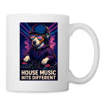 House Music Hits Different DJ Jack Russell Style - Mug - white - Right