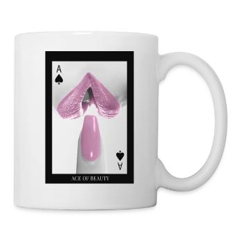 Ace of Beauty – Design de poker minimaliste à lèvres - Mug blanc - blanc - Droite