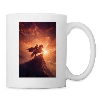 Cavalier de l’Aube sur la Crête - Mug blanc - blanc - Droite