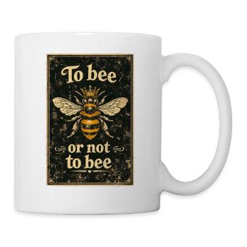 To bee or not to bee – Retro Biene mit Krone - Tasse - Weiß - Rechts