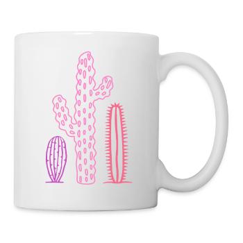 Chemise en cactus colorée – style désertique bohème - Mug blanc - blanc - Droite