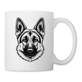 Tête de berger allemand Inkline - Mug blanc - blanc - Droite