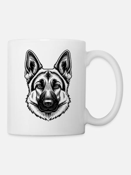 Inkline Deutscher Schäferhundkopf - Tasse - Weiß