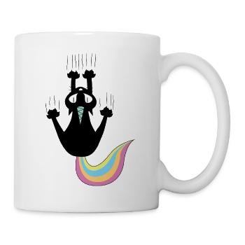 Unicorn Cat Rainbow Minimal Art - Tasse - Weiß - Rechts