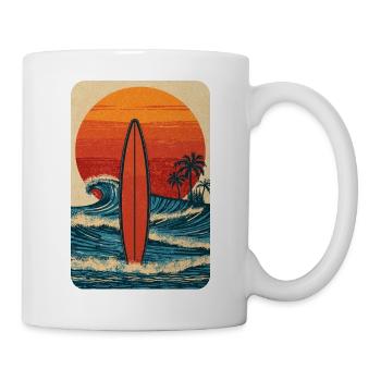 Sonnenuntergang Surf - Tasse - Weiß - Rechts