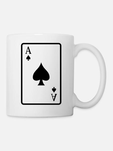 Pokerkarte - Tasse - Weiß