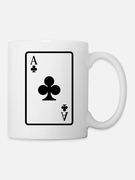 Pokerkarte - Tasse - Weiß