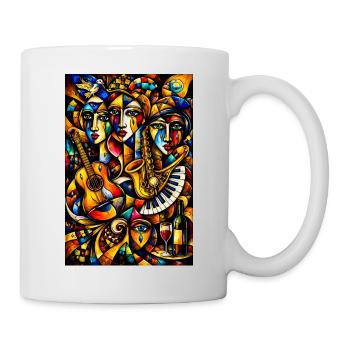 Cubist Musical Color Collage - Mug - white - Right