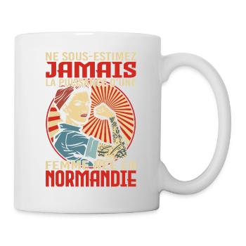 Femme née en Normandie humour fierté normande - Mug blanc - blanc - Droite