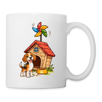 Beagle Dog Funny Dog House Fun Design - Mug - white - Right