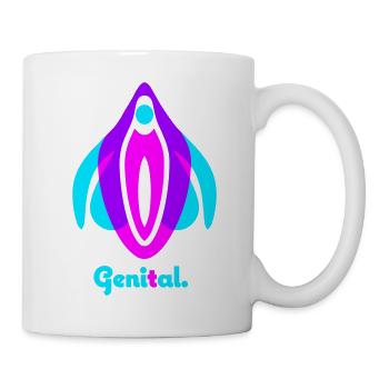 Geni(t)al - Genial - Tasse - Weiß - Rechts