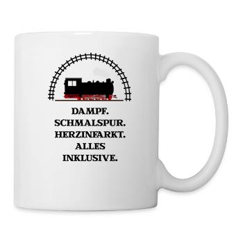 Dampf Schmalspur Herzinfarkt - Tasse - Weiß - Rechts