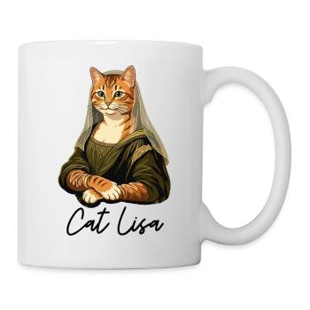 Cat Lisa Ginger Cat Mona Lisa Art Parody - Mug - white - Right