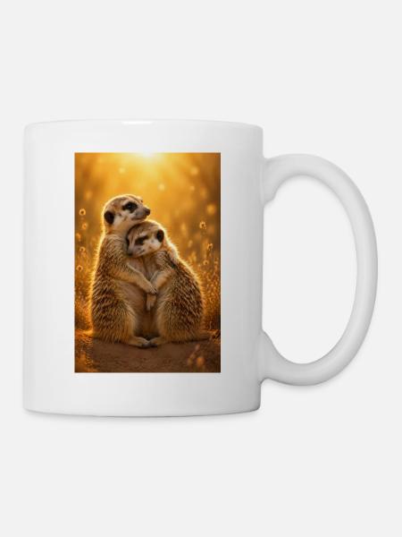 Meerkat Hug - Mug - white