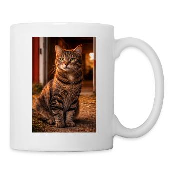 Cat at sunset - Mug - white - Right