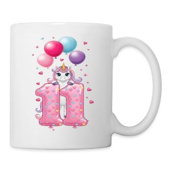 11 ans de Fille Mignonne Licorne 11e anniversaire - Mug blanc - blanc - Droite