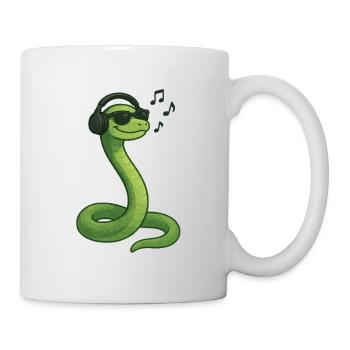 Illustration musicale Snake Headphones Musique Vibe Art - Mug blanc - blanc - Droite