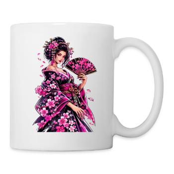 Geisha Flower Kimono Art - Mug - white - Right