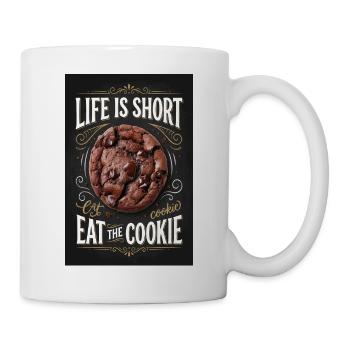La vie est courte Mange le cookie - Mug blanc - blanc - Droite