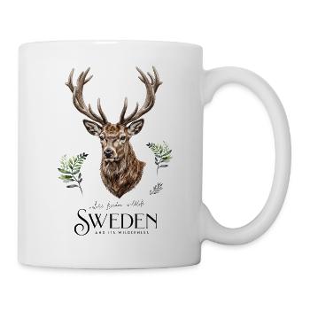 Tête de cerf dans la forêt sauvage de Suède - Mug blanc - blanc - Droite