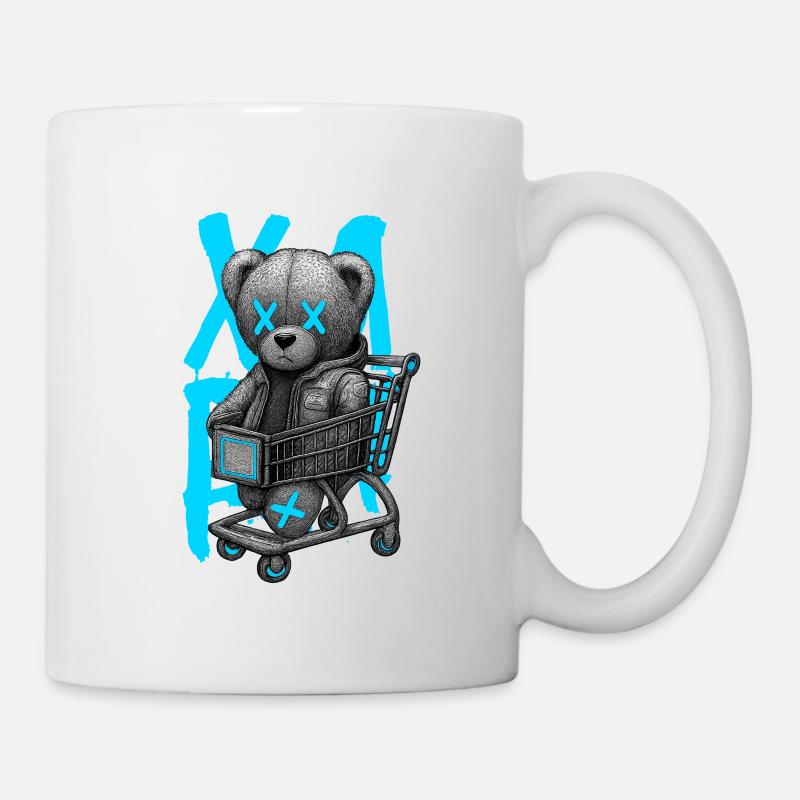 Ourson en chariot néon X - Mug blanc - blanc