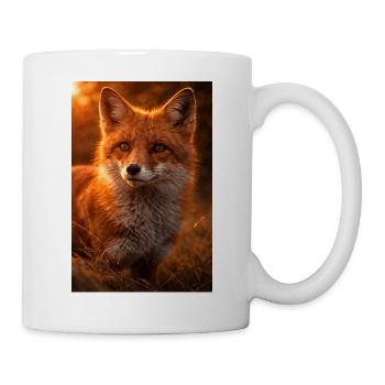 Orange fox at sunset - Mug - white - Right