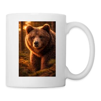 Sunset bear in forest - Mug - white - Right