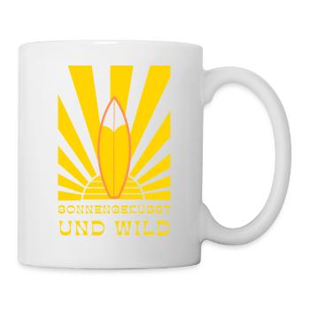 Sonnengeküsst und Wild Shirt – Sommer Sonne Surf  - Tasse - Weiß - Rechts
