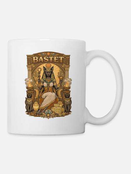 Thron von BASTET - Tasse - Weiß