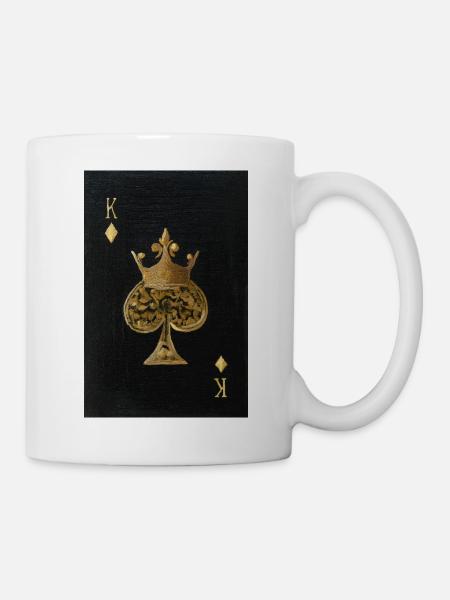 Vergoldeter Pik-König - Tasse - Weiß