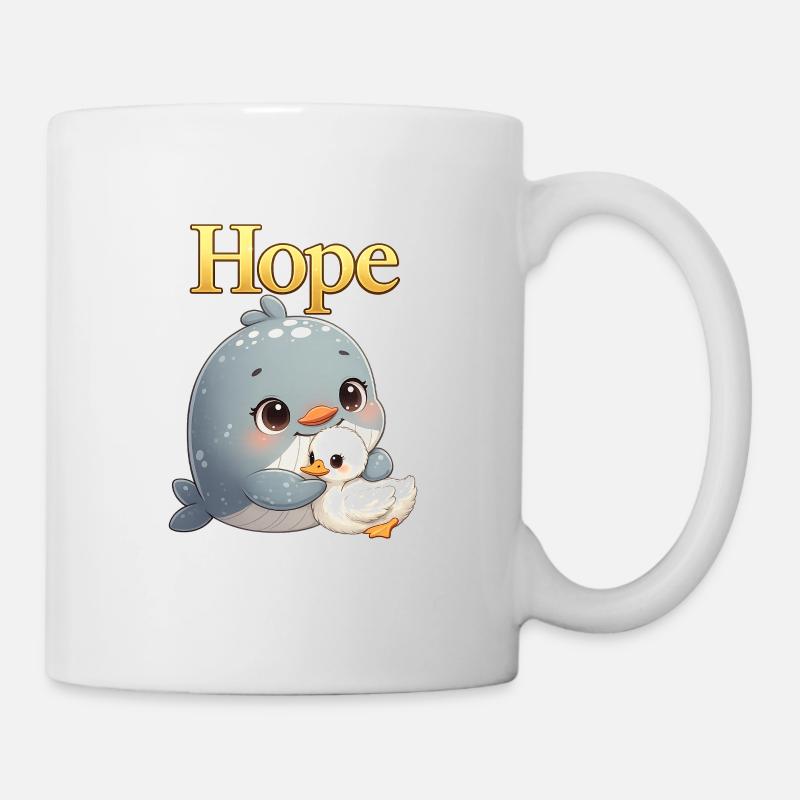 Hope câline : Baleine et poussin - Mug blanc - blanc