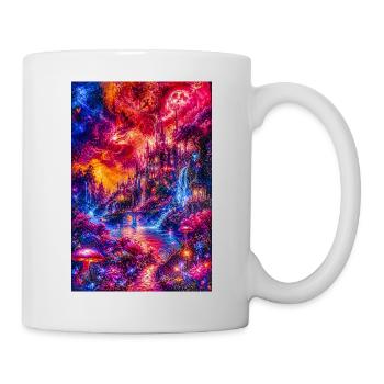 Chromatische Schloss-Traumlandschaft - Tasse - Weiß - Rechts