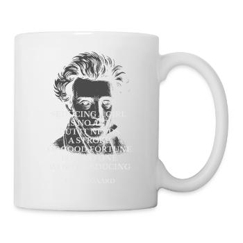 Kierkegaard-Porträt mit Zitat über die Liebe - Tasse - Weiß - Rechts