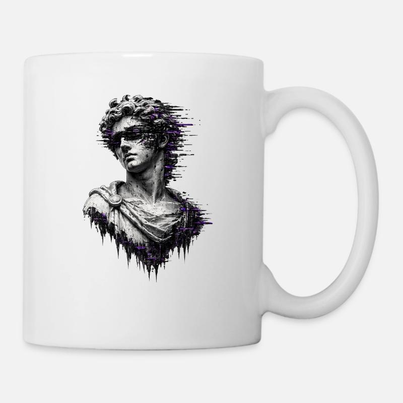 Purple Glitch Classic Statue - Mug - white