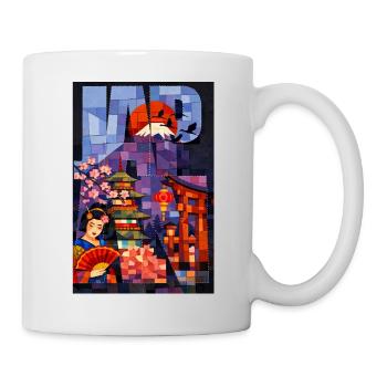 Japan Artistic Illustration – Mount Fuji Sun - Mug - white - Right
