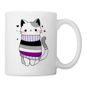 Asexuel Cat Queer lgbtq+ LGBT Asexuality CSD - Mug - white - Right