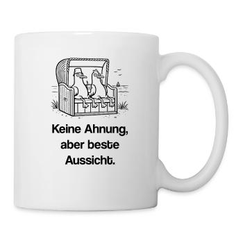 Lustige Möwen im Strandkorb - Tasse - Weiß - Rechts