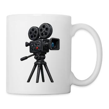 Vintage Filmkamera auf Stativ - Tasse - Weiß - Rechts