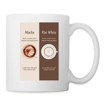 Mocha vs Flat White Coffee Poster - Tasse - Weiß - Rechts