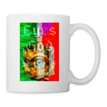 Œil néon dans Metal Circle - Mug blanc - blanc - Droite