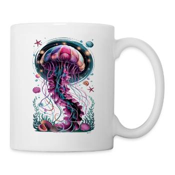 Glowing Jellyfish Underwater World Illustration - Mug - white - Right