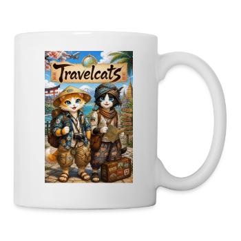 TravelCats: Katzen auf Entdeckungsreise - Tasse - Weiß - Rechts