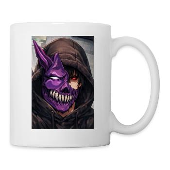 Demon Mask in Hoodie - Mug - white - Right