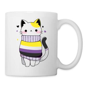Nonbinär Katze CSD queer pride month LGBT queer - Tasse - Weiß - Rechts