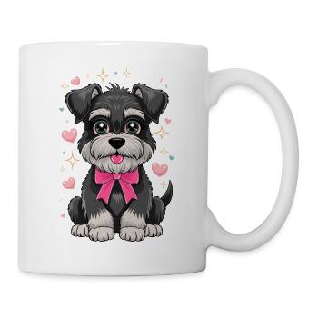  Niedlicher Hund Mit Rosa Schleife Und Herzen - Tasse - Weiß - Rechts