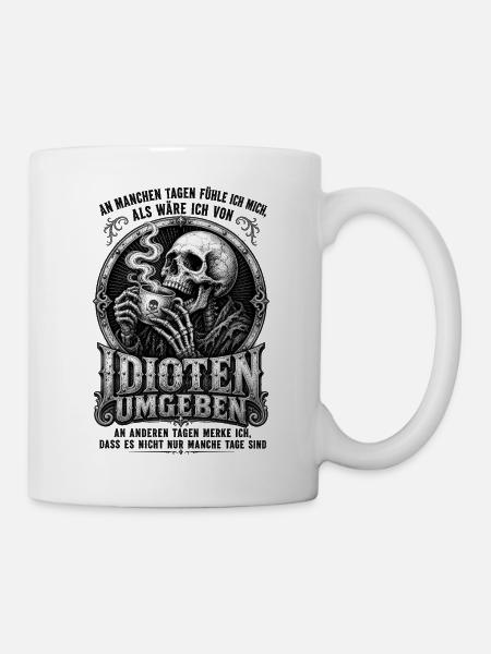 Gothic Skelett Kaffee Kollegen - Tasse - Weiß