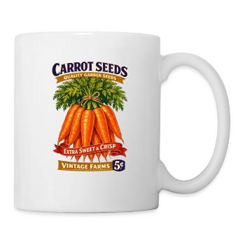 Étiquette de graines de carotte vintage - Mug blanc - blanc - Droite
