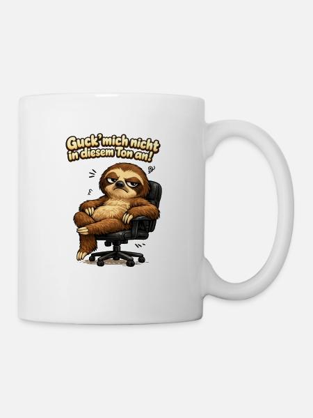 Guck Mich Nicht In Diesem Ton An Frech Büro Spruch - Tasse - Weiß